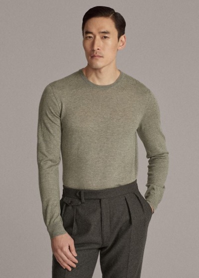 Ralph Lauren Cashmere Crewneck Striktrøje Herre Danmark (LSAWK1256)